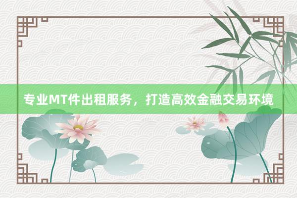 专业MT件出租服务，打造高效金融交易环境