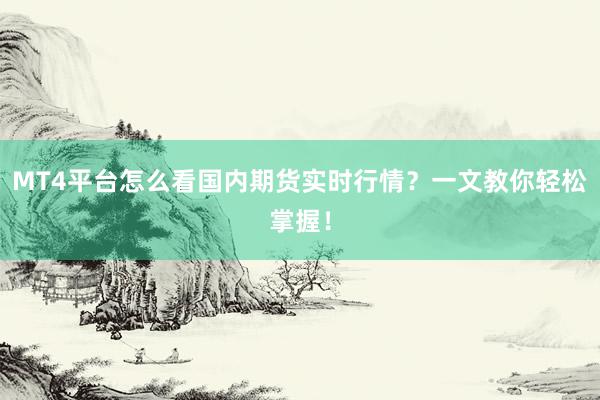 MT4平台怎么看国内期货实时行情？一文教你轻松掌握！