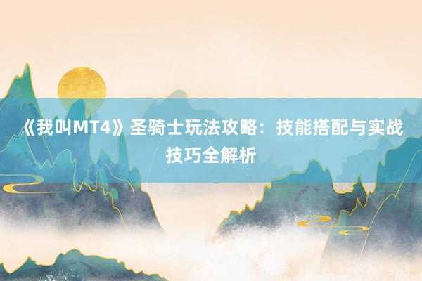 《我叫MT4》圣骑士玩法攻略：技能搭配与实战技巧全解析