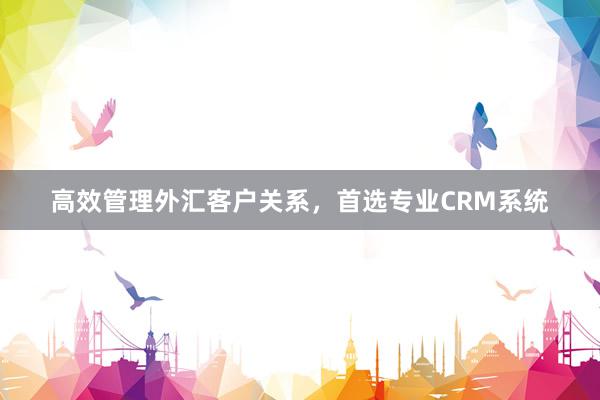 高效管理外汇客户关系，首选专业CRM系统