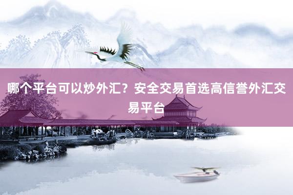 哪个平台可以炒外汇？安全交易首选高信誉外汇交易平台