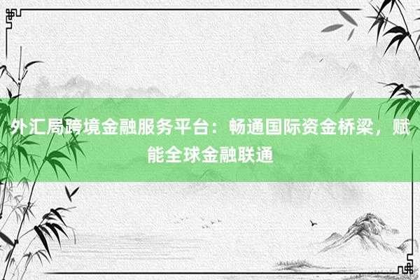 外汇局跨境金融服务平台：畅通国际资金桥梁，赋能全球金融联通