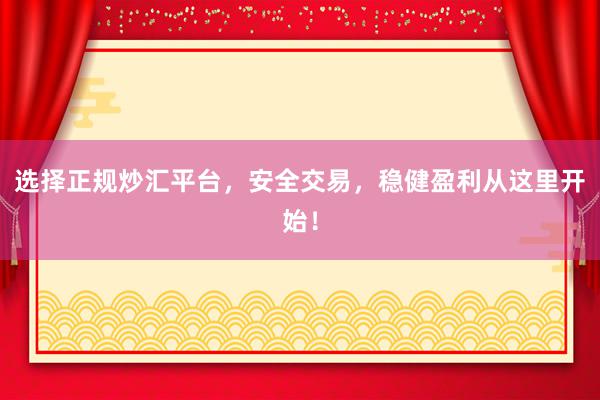 选择正规炒汇平台，安全交易，稳健盈利从这里开始！